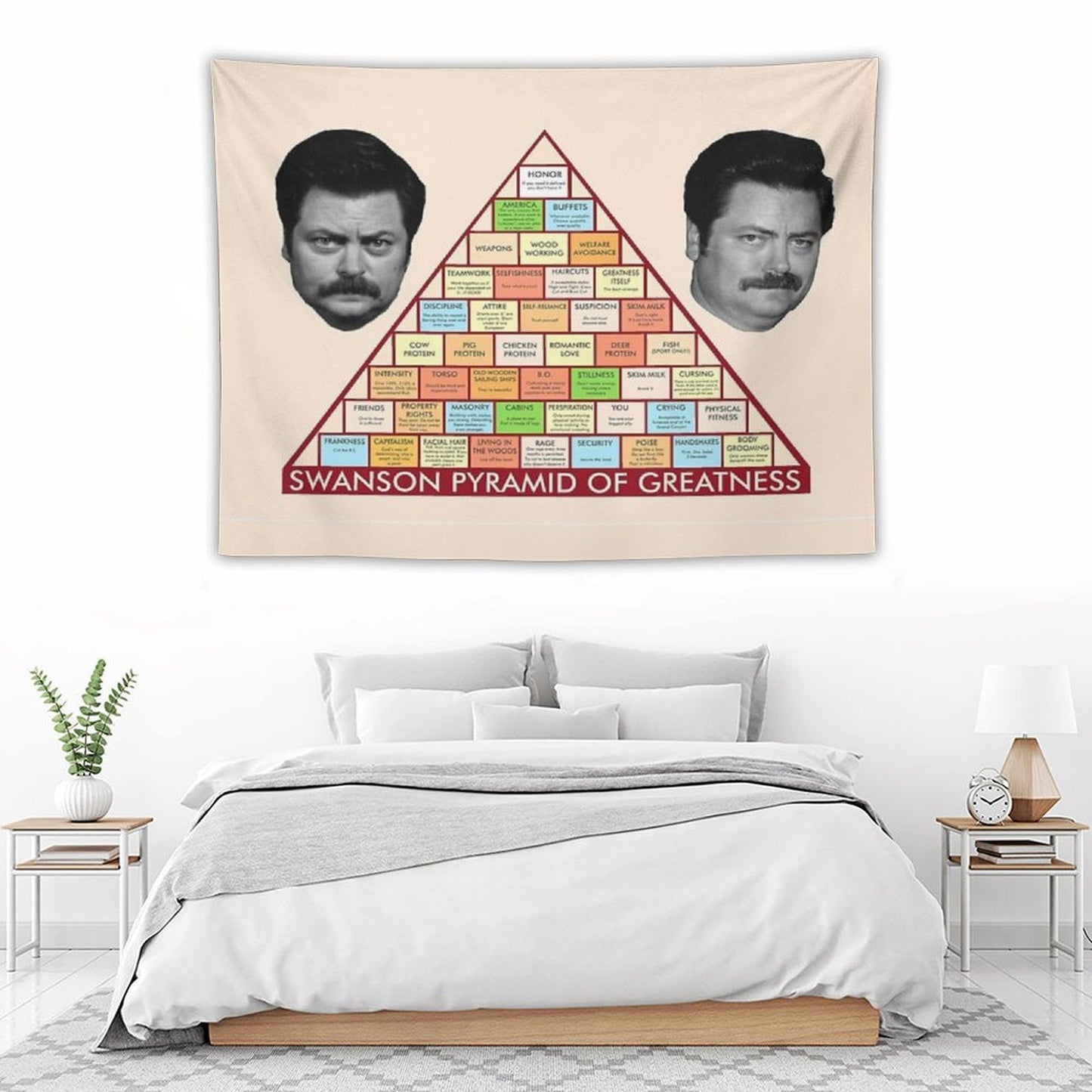 Ron Swanson Pyramid of Greatness Tapestry