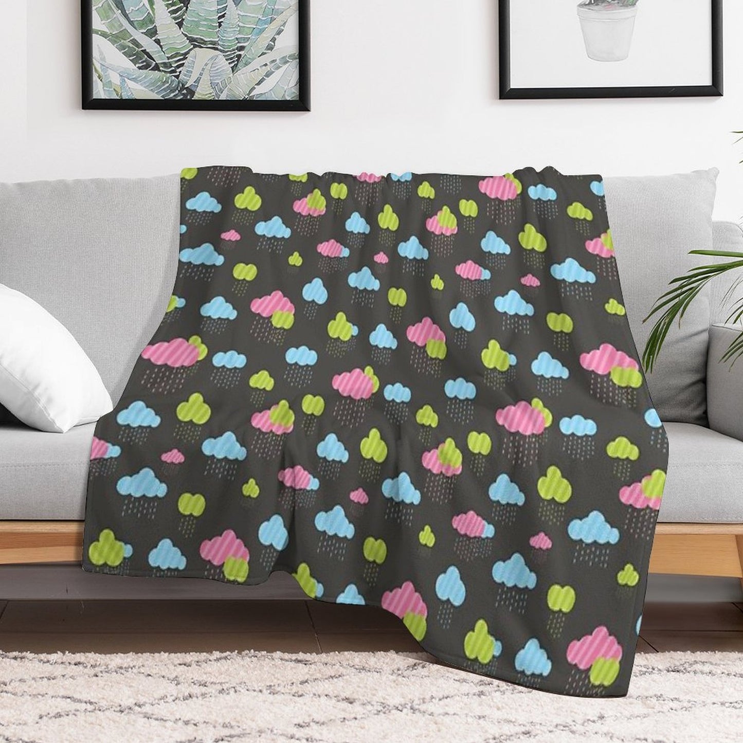 Rainy Clouds Throw Blanket