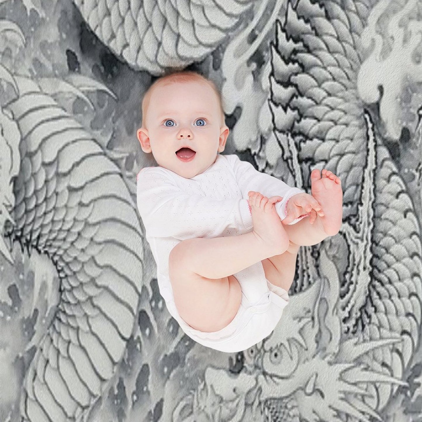 Ink Painting Dragon 180411 JAPAN Throw Blanket