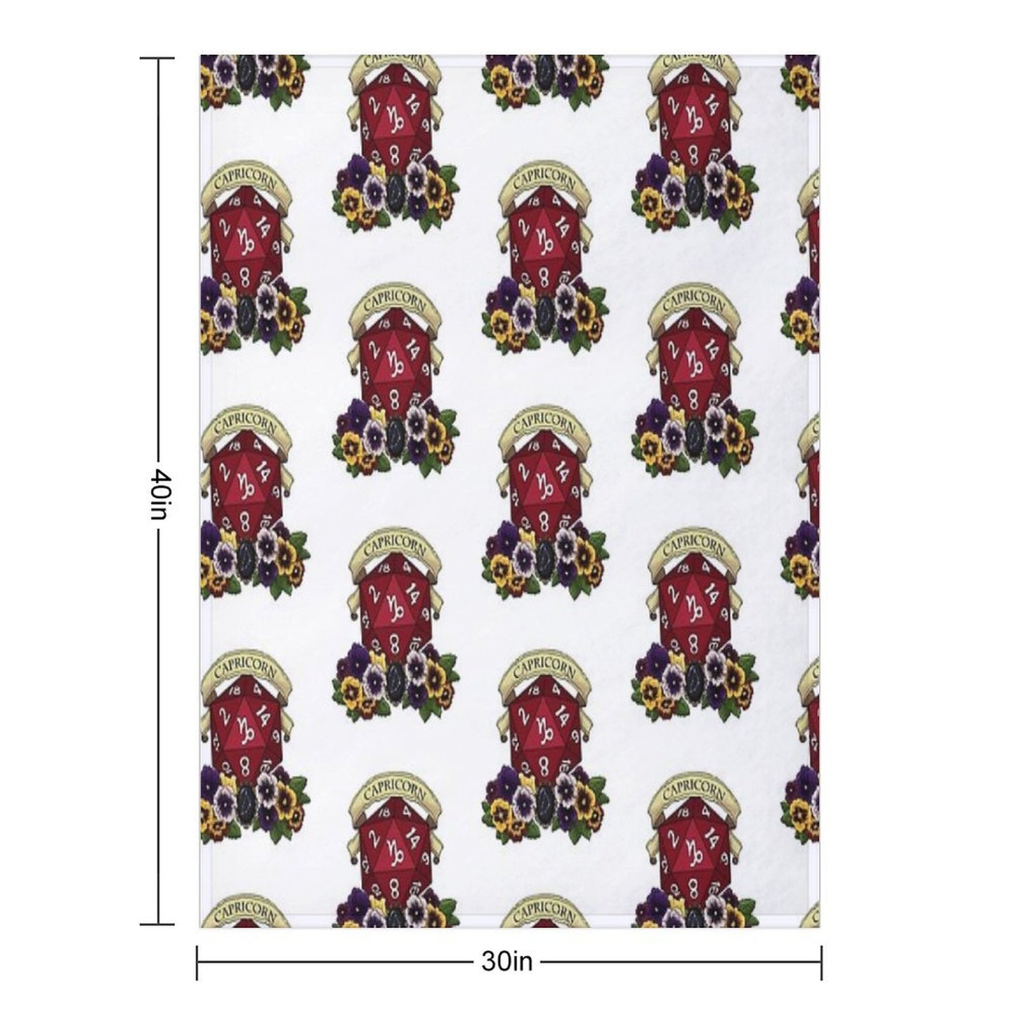 Dice Capricorn Throw Blanket