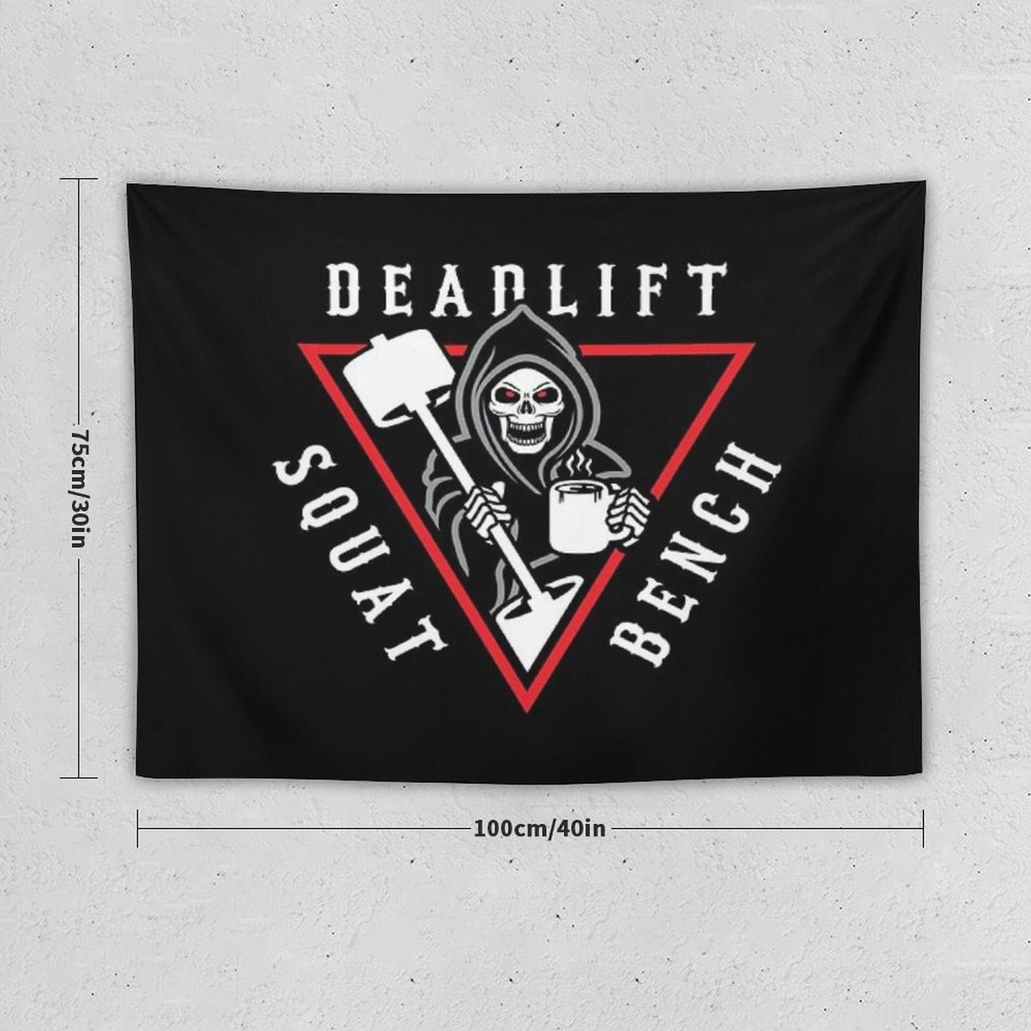 Squat Bench Deadlift Grim Reaper Tapestry