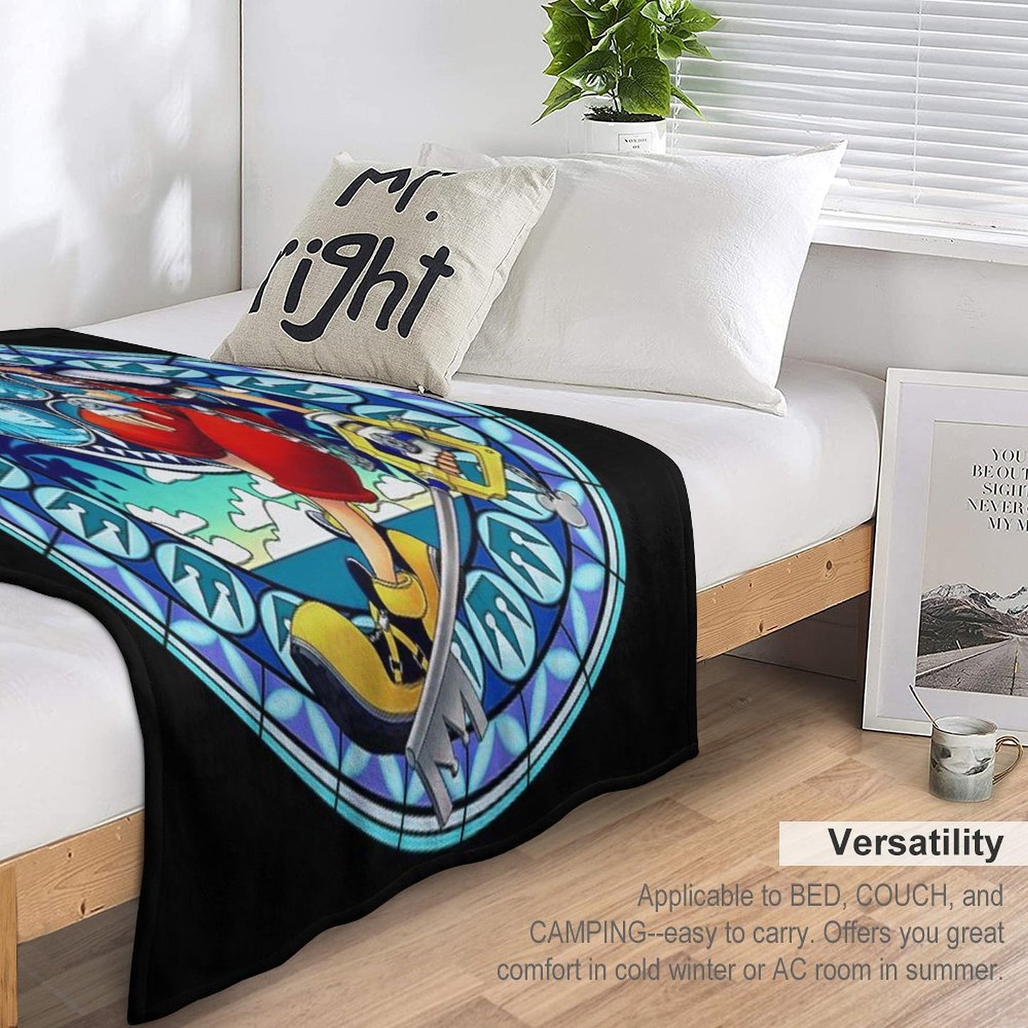 Kingdom Hearts® - Sora's Dive to The Heart Stained Glass Throw Blanket