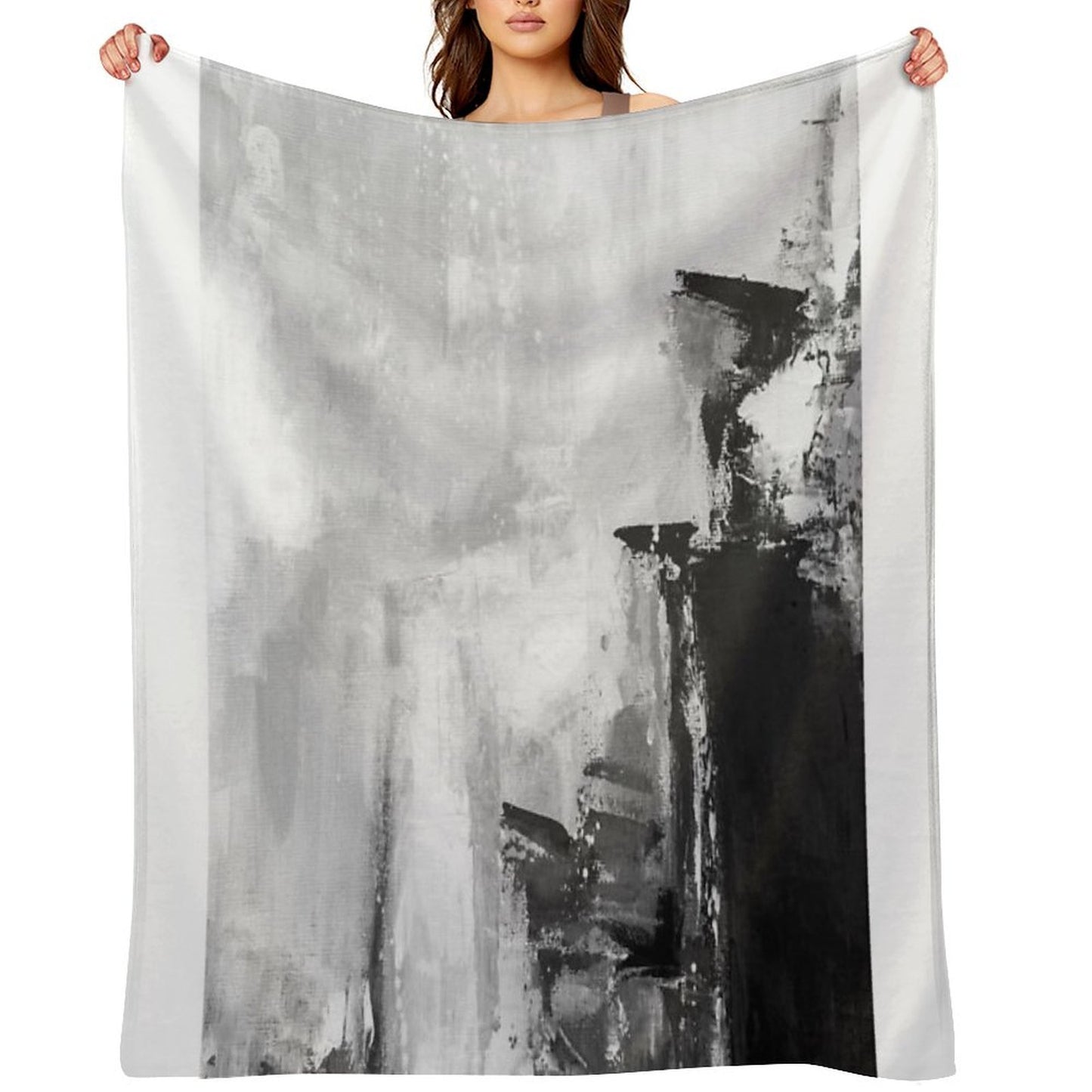 Gray Abstract Throw Blanket