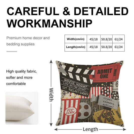 Home Movie-JP3516 Linen Throw Pillow Cover