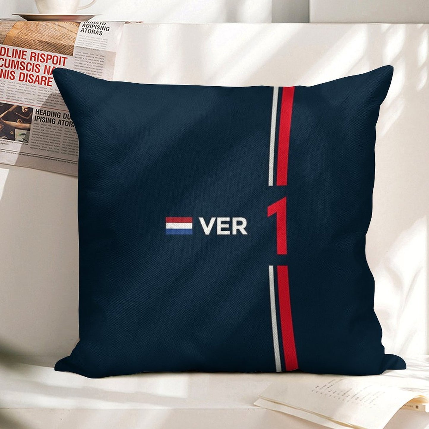 F1 2022 - #1 Verstappen Linen Throw Pillow Cover