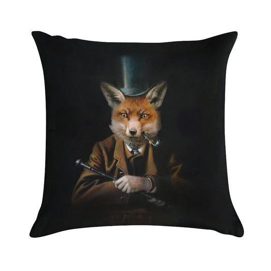 Dapper Victorian Fox Soft High-Density Material Throw Pillow