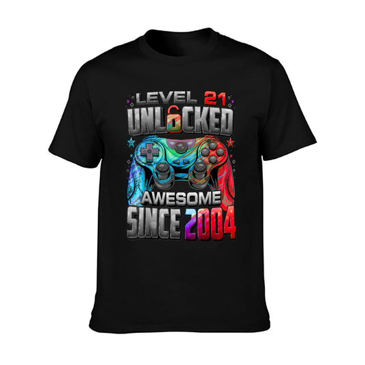 Level 21 Unlocked Awesome Since 2004 21st Birthday Gaming T-Shirt