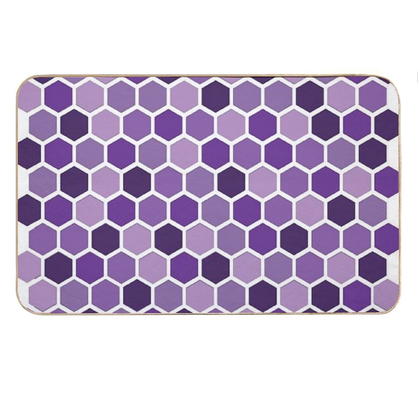 Shades Of Purple Hexagonal Pattern Bath Mat