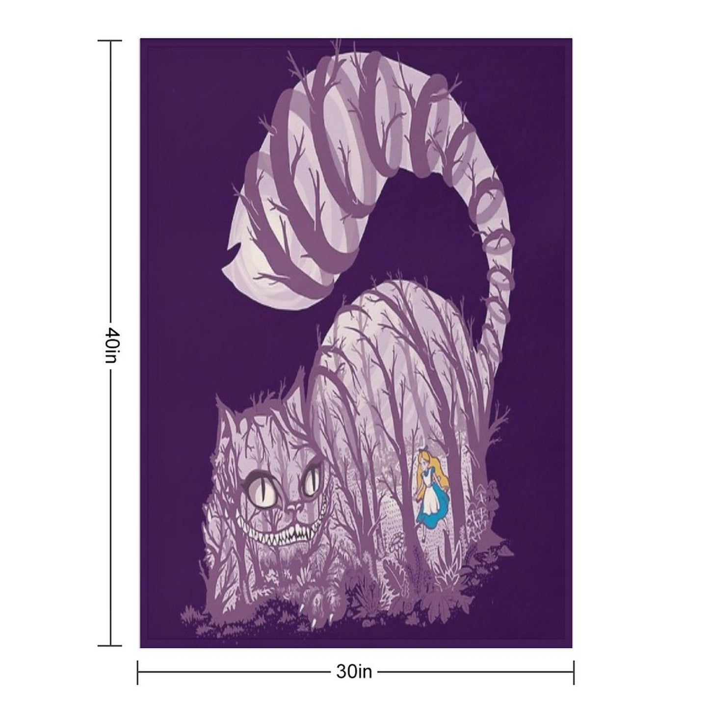 Inside Wonderland (cheshire Cat) Throw Blanket