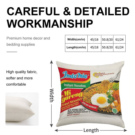 Indomie Original Flavour Linen Throw Pillow Cover