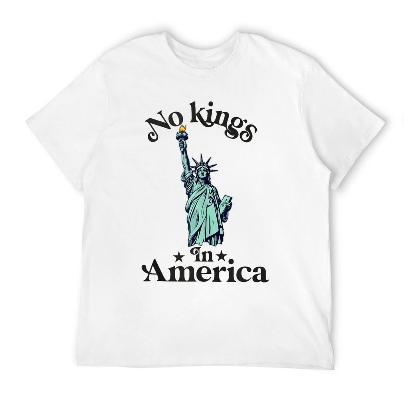 No Kings in America Flag Protest Save Democracy Heathered Texture T-Shirt