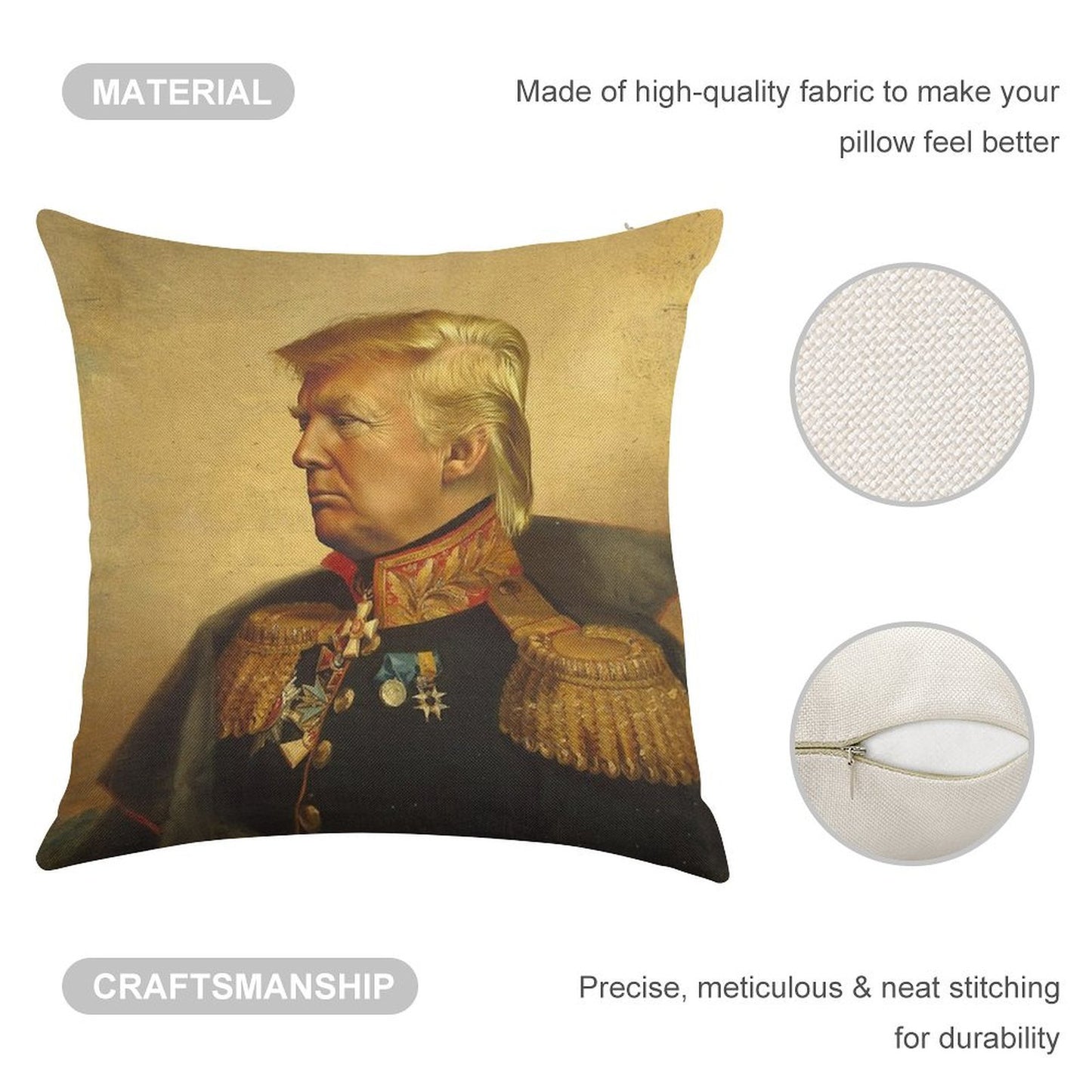Donald Trump - Replaceface Linen Throw Pillow Cover