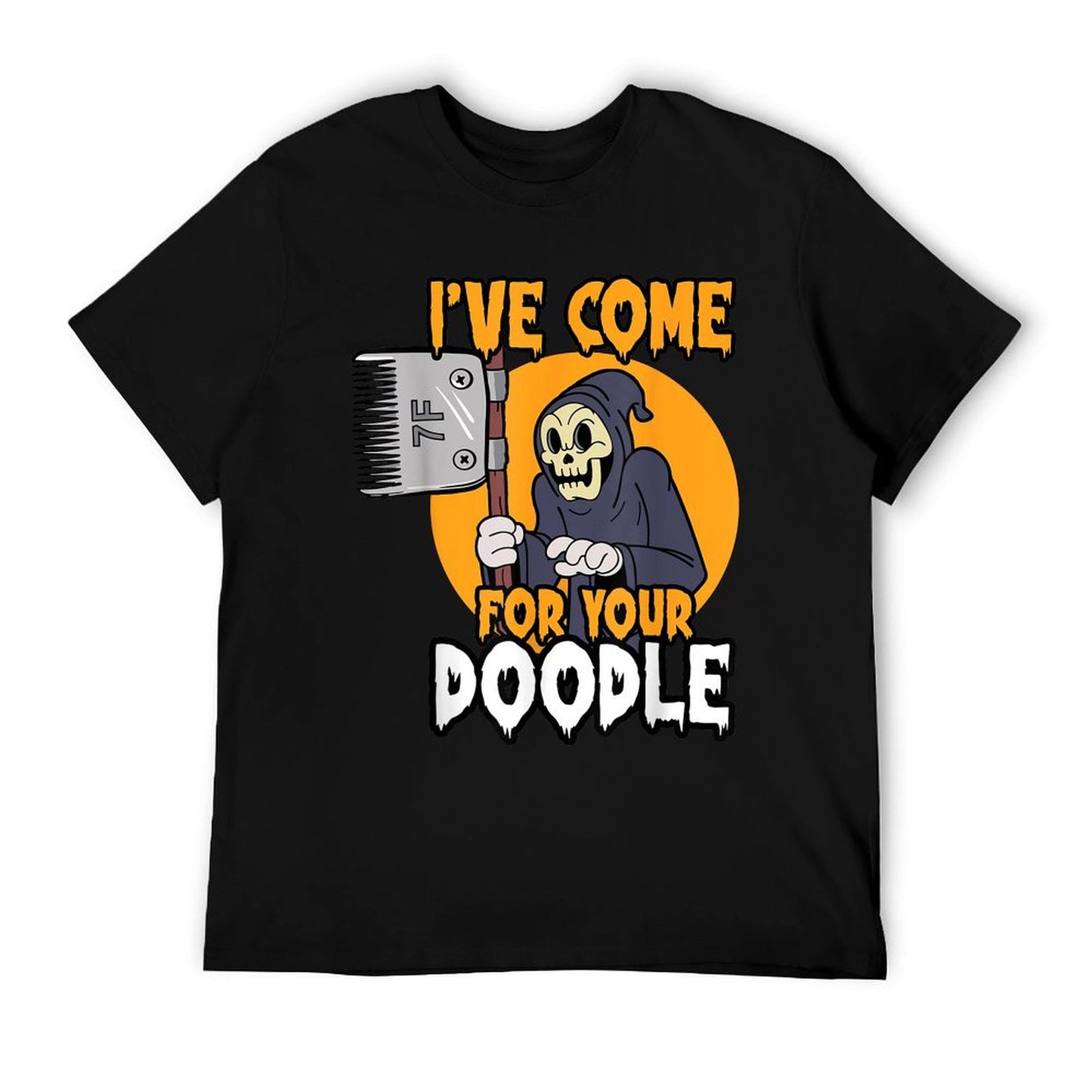 Funny Dog Groomer Brush Your Dog Grooming Reaper Halloween T-Shirt