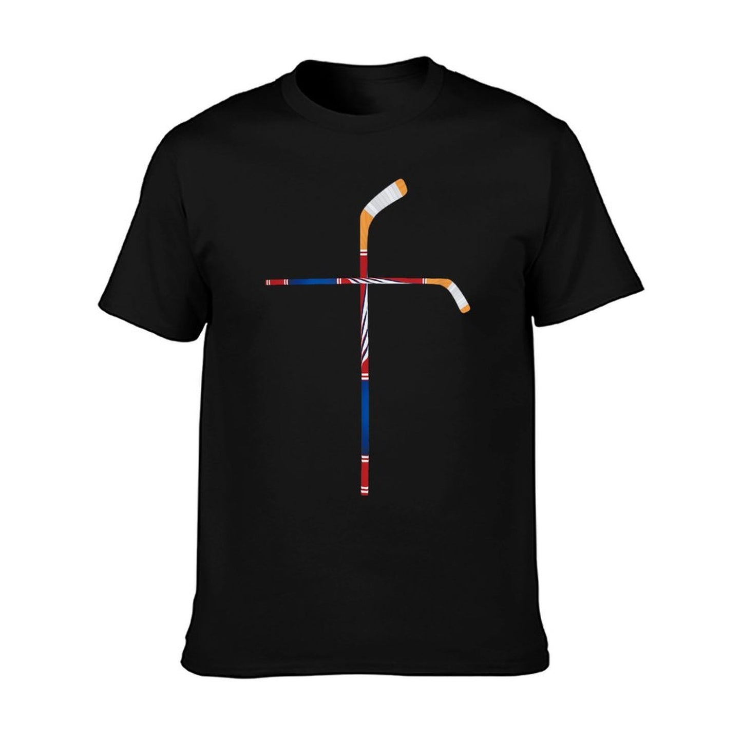 Christian Ice Hockey Sticks Cross Faith Sports T-Shirt