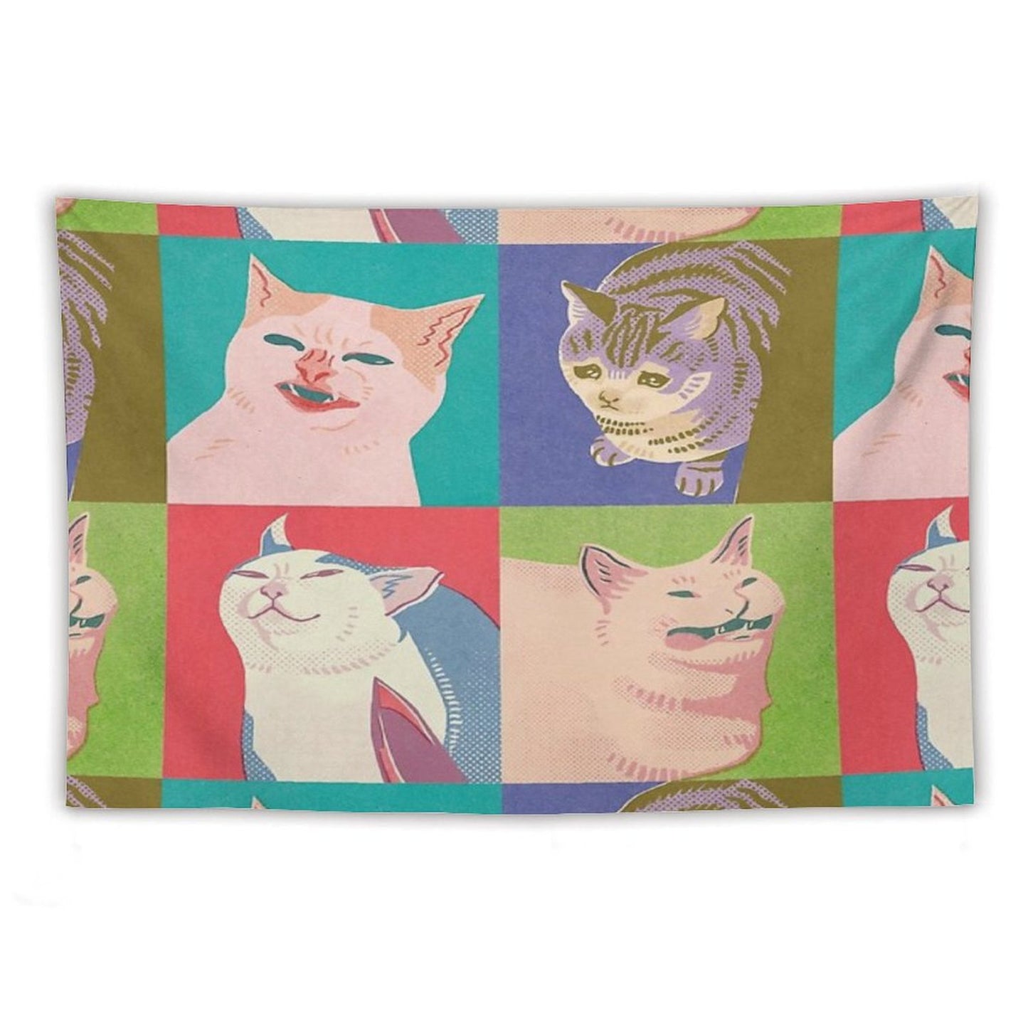 Four Meme Cats of The Apocalypse Tapestry