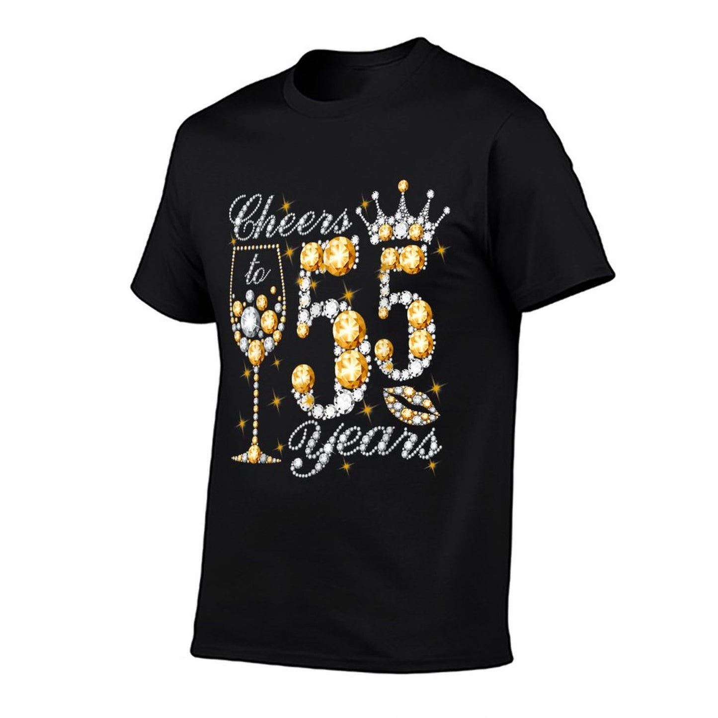 Cheers To 55 Years Old Happy 55th Birthday Queen Drink Wine T-Shirt