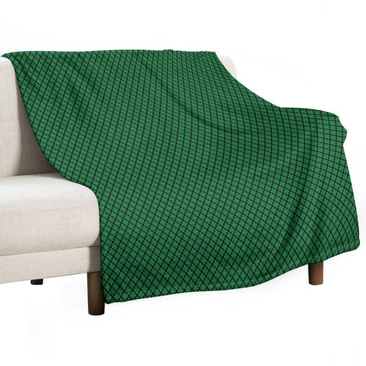 Green And Black Medallions Throw Blanket