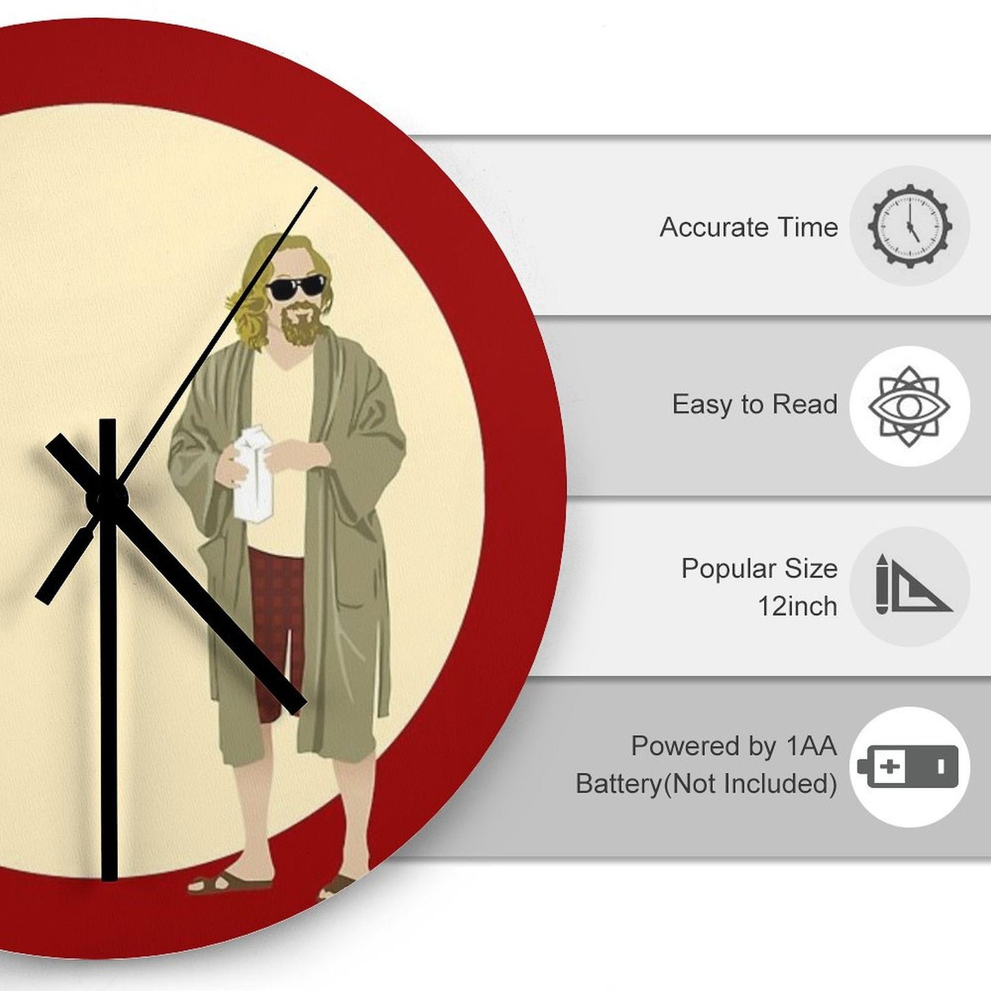 The Dude The Big Lebowski Circle Wall Clock