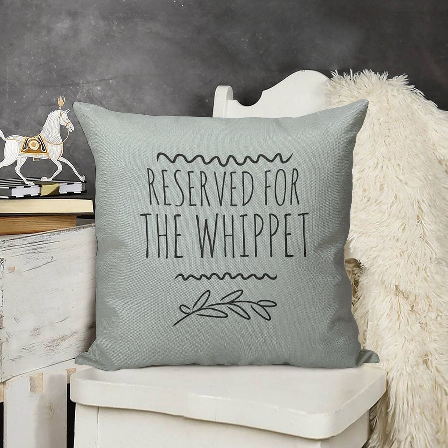 Reserved for The Whippet Linen Throw Pillow Cover