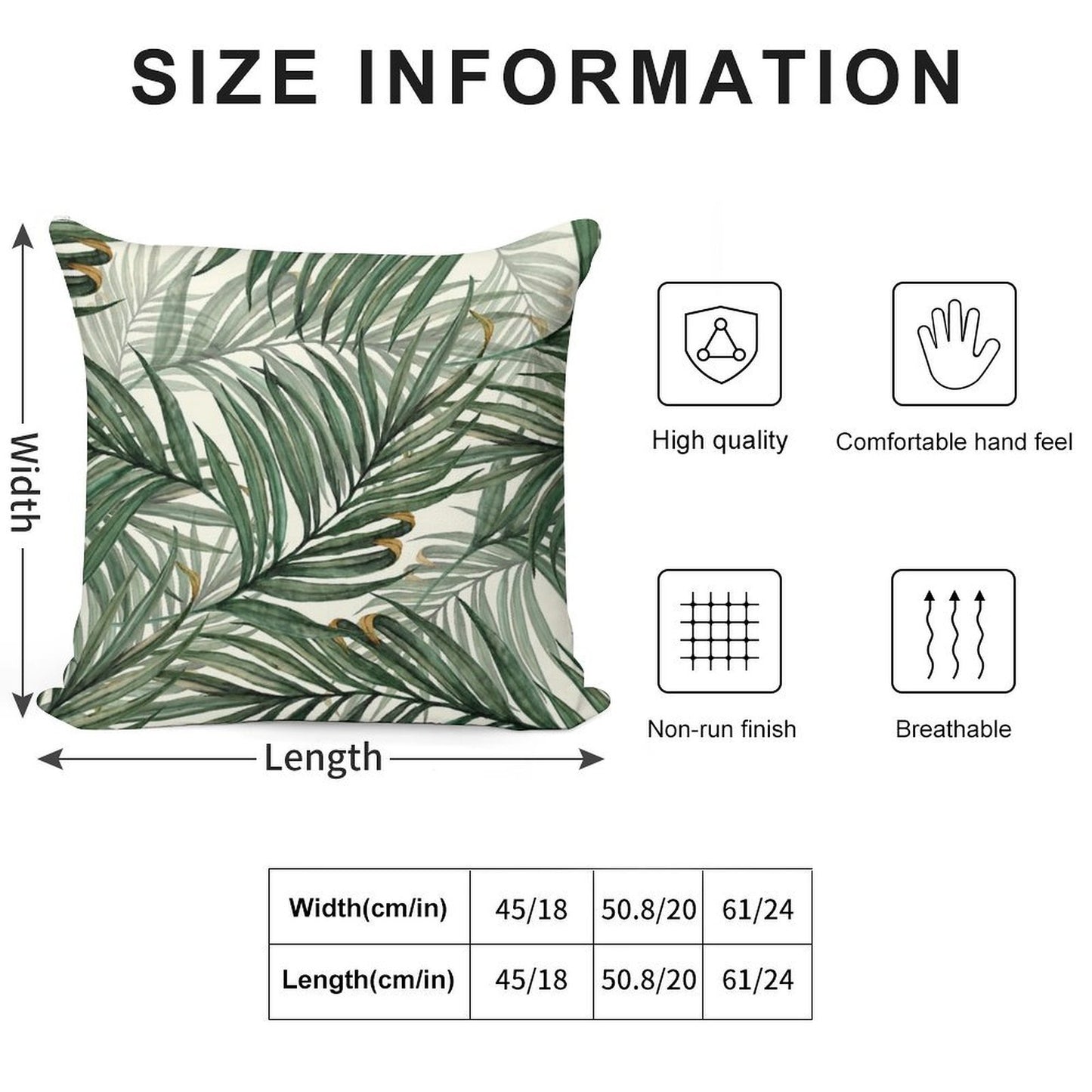 Palm Leaves Soft Home Decor Throw Pillow