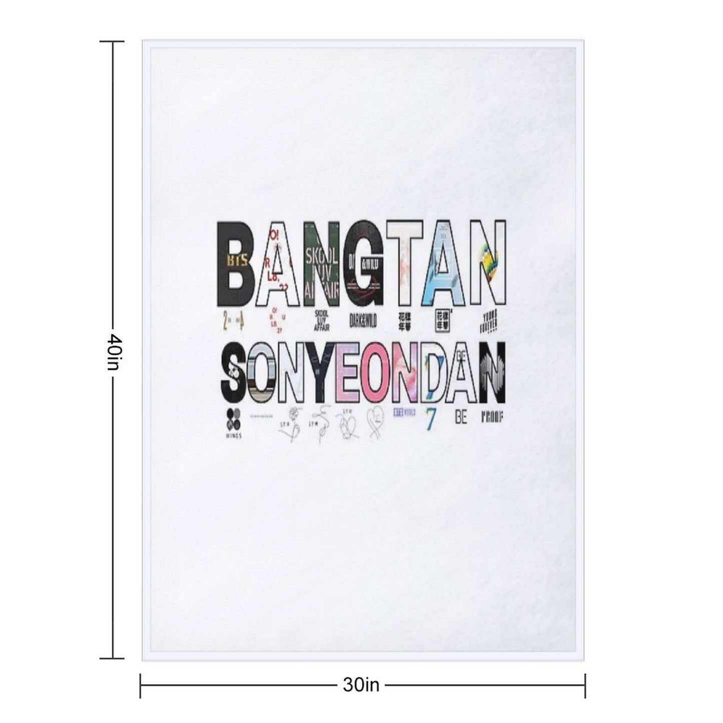 BANGTAN SONYEONDAN BTS Album Cover Design – BTS Discography Fan Art Throw Blanket