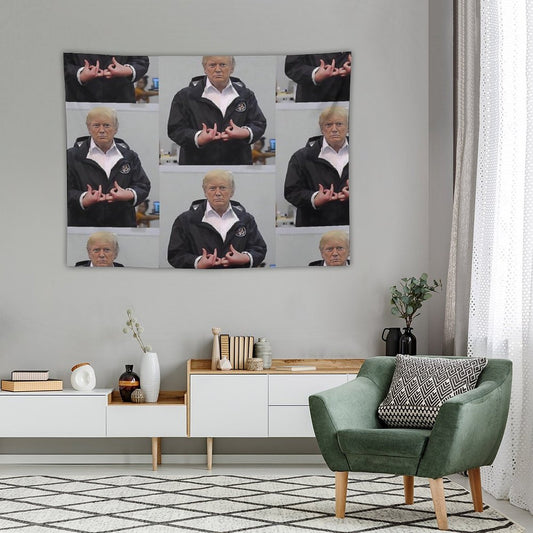 Donald Trump Suwoo Gang Sign Tapestry