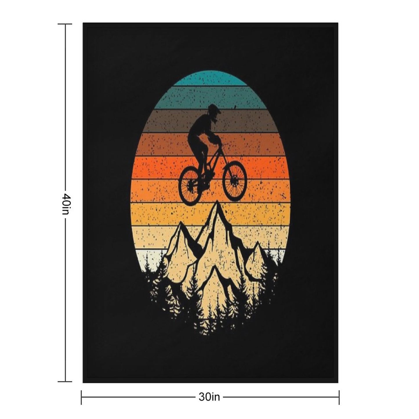 Mountainbike Downhill Retro Vintage Gift Throw Blanket