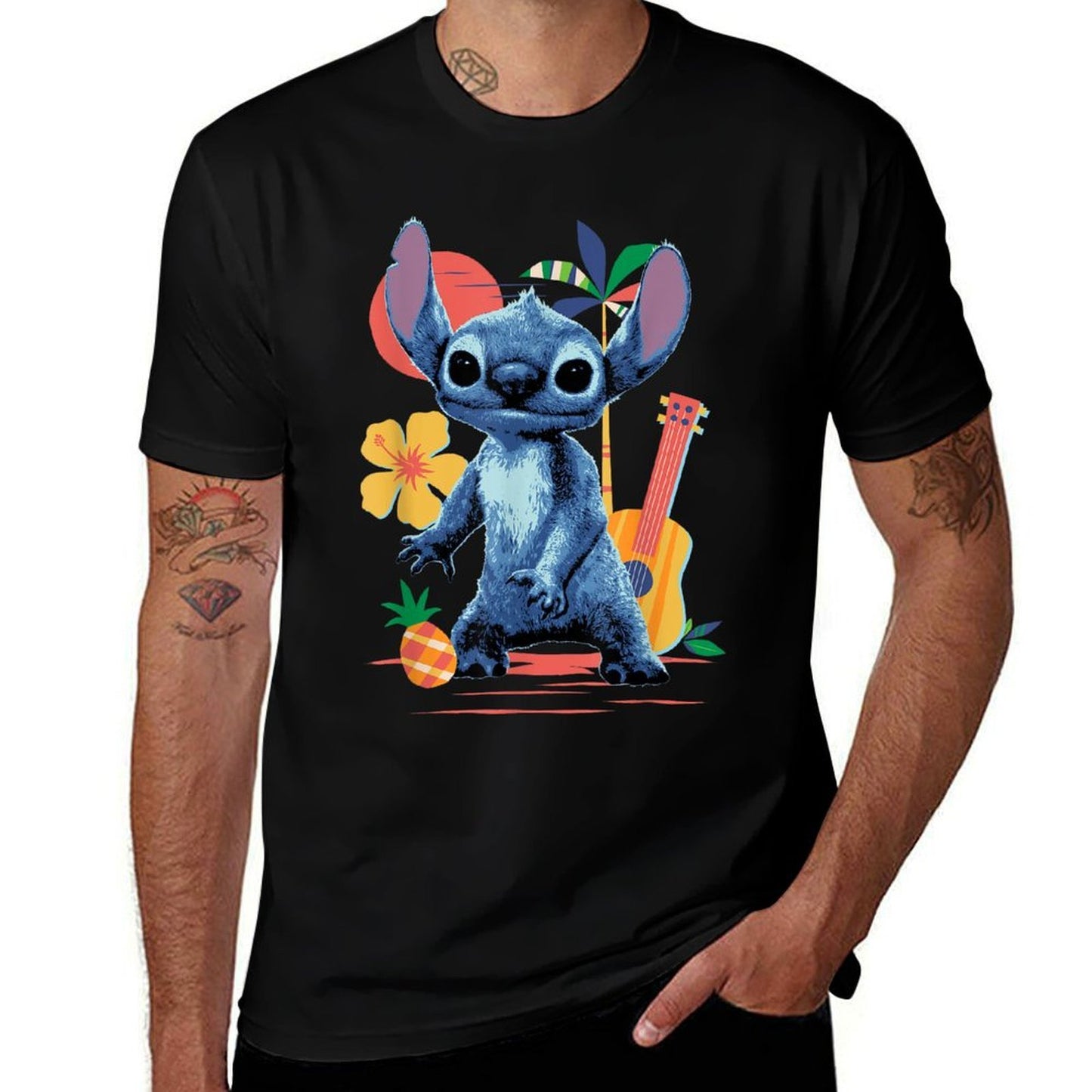 Disney Lilo & Stitch Live-Action Movie Musical Beach Fun Tagless Design T-Shirt