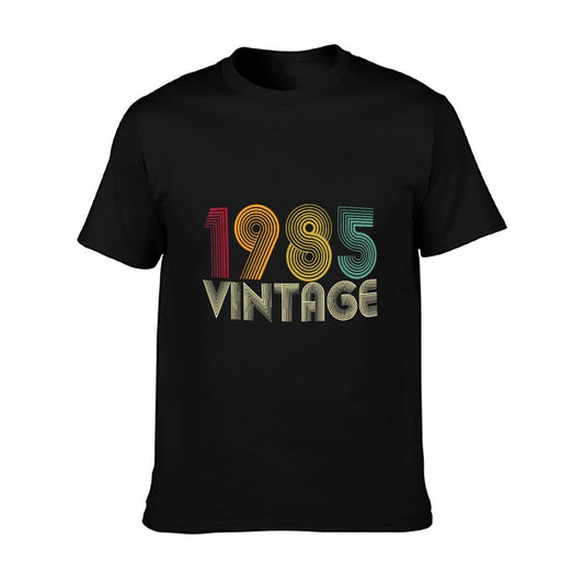 40th Birthday Gift 40 Years Old Men Women Retro Vintage 1985  Ribbed Collar T-Shirt