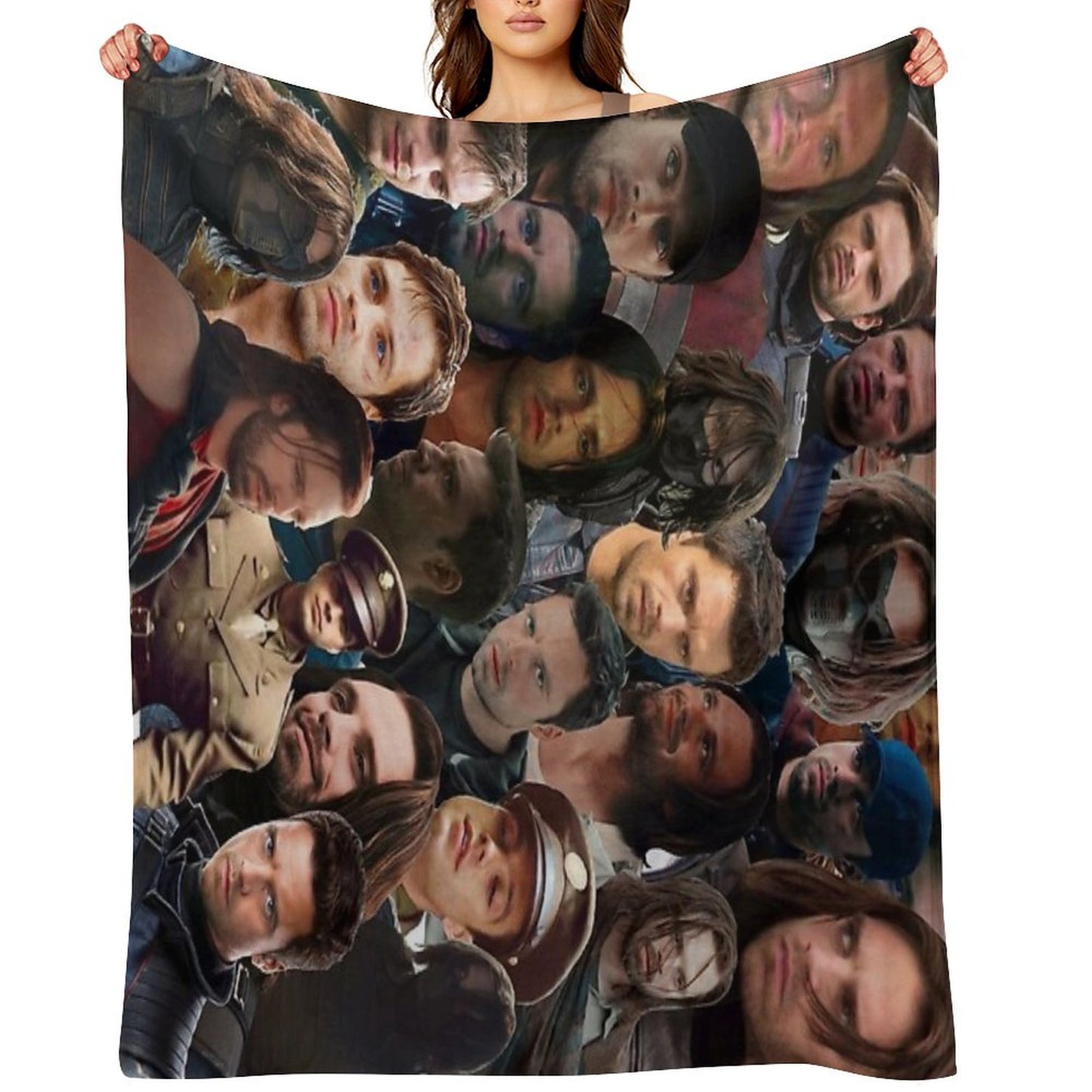 Winter Soldier Photo Collage Throw Blanket