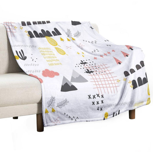 Scandinavian Landscape Throw Blanket