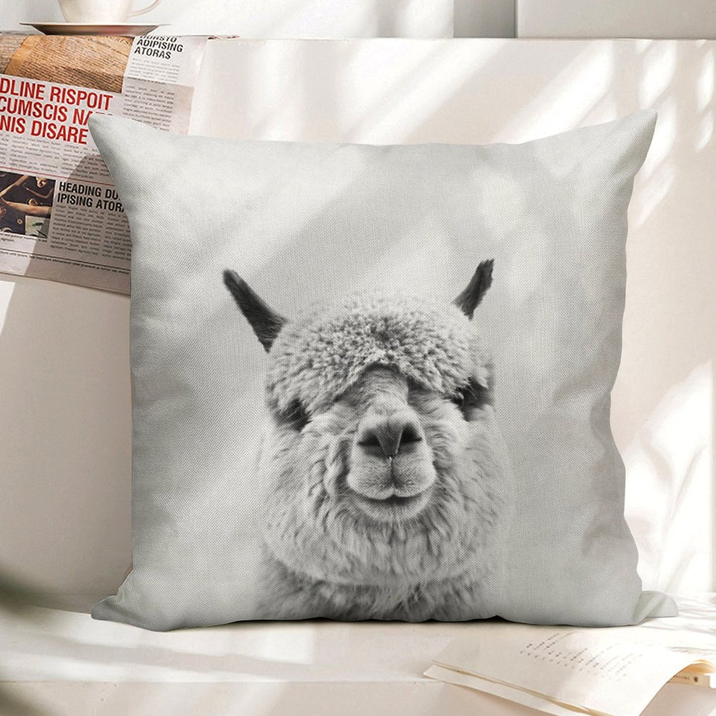 Alpaca Linen Throw Pillow Cover