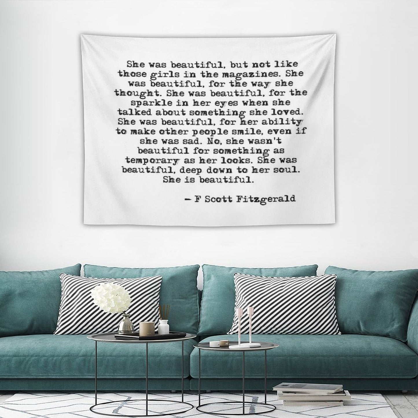 She Was Beautiful - F Scott Fitzgerald Tapestry