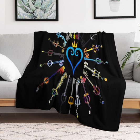 Kingdom Hearts Keyblades Throw Blanket