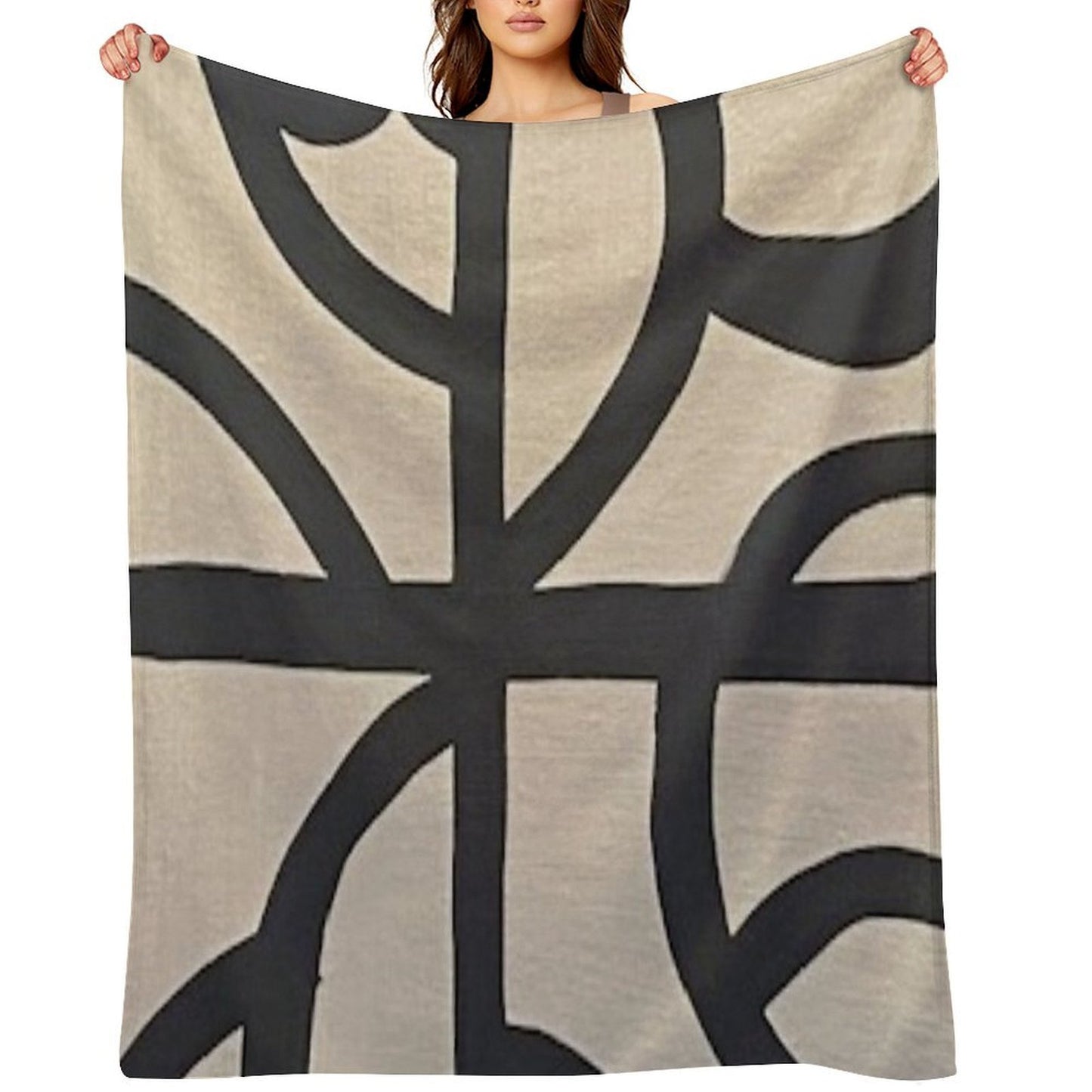 Tan & Black Throw Blanket