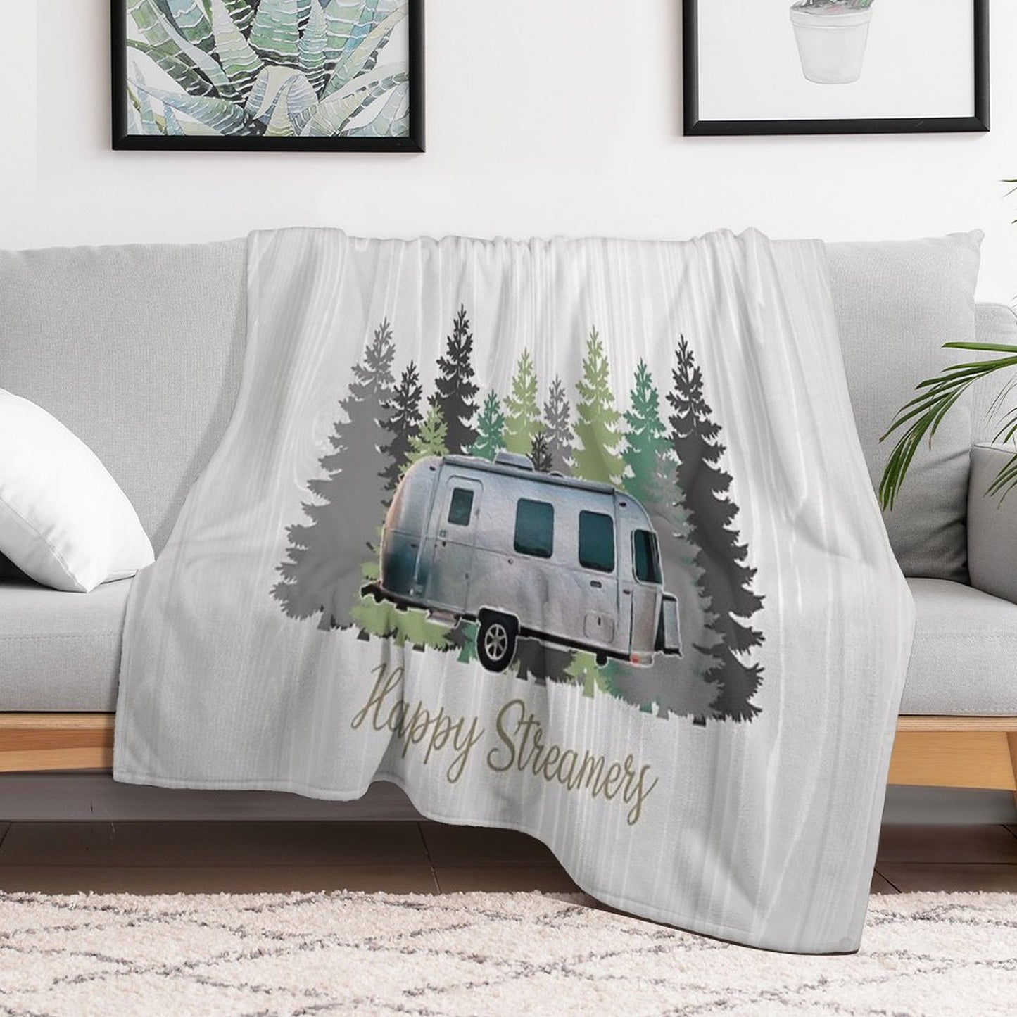 Happy Streamers Throw Blanket