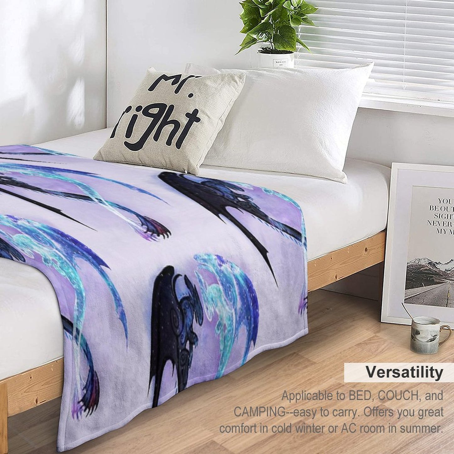 Dragon Heart Toothless And Light Fury Throw Blanket
