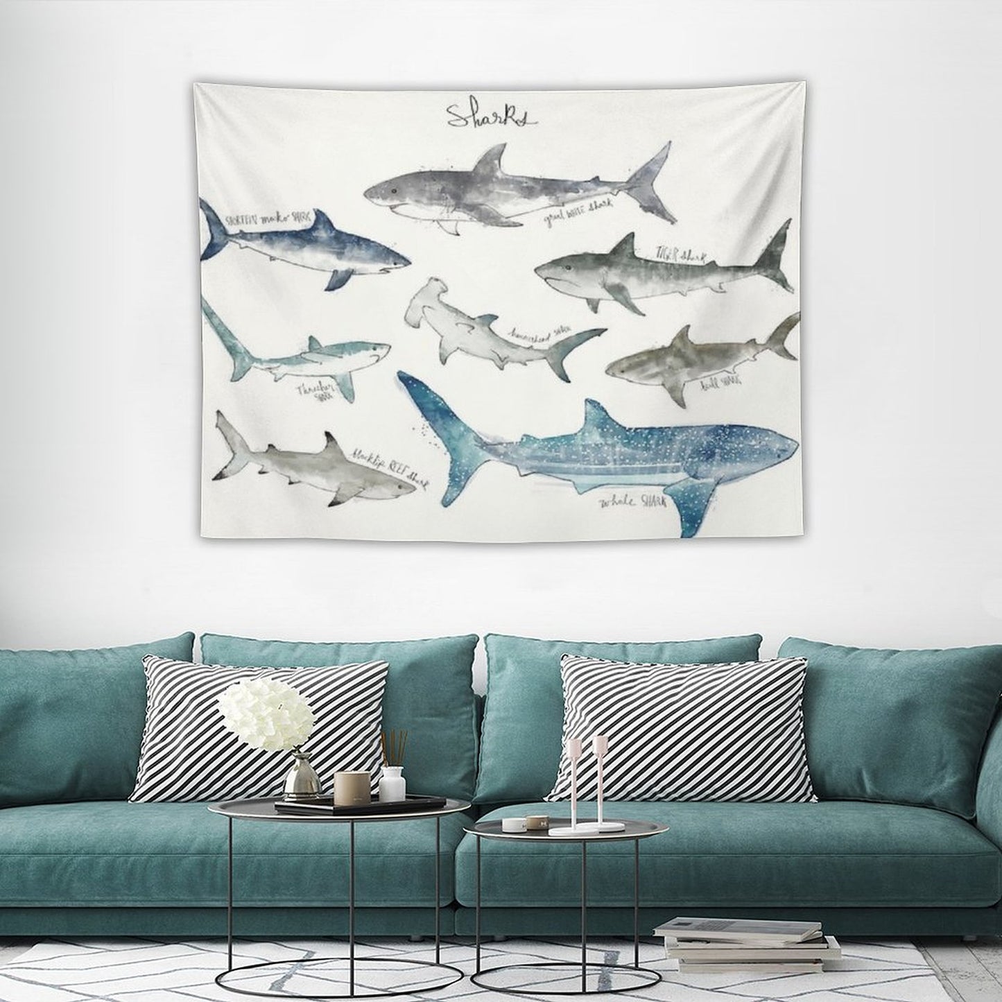 Sharks - Landscape Format Tapestry