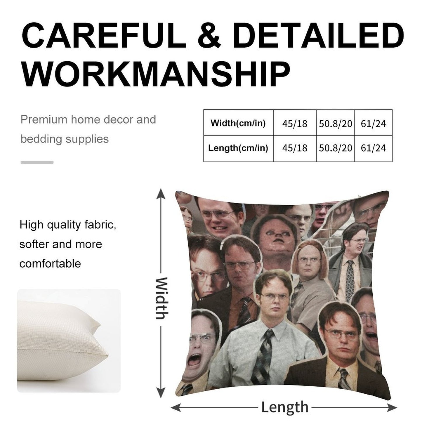 Dwight Schrute - The Office Linen Throw Pillow Cover