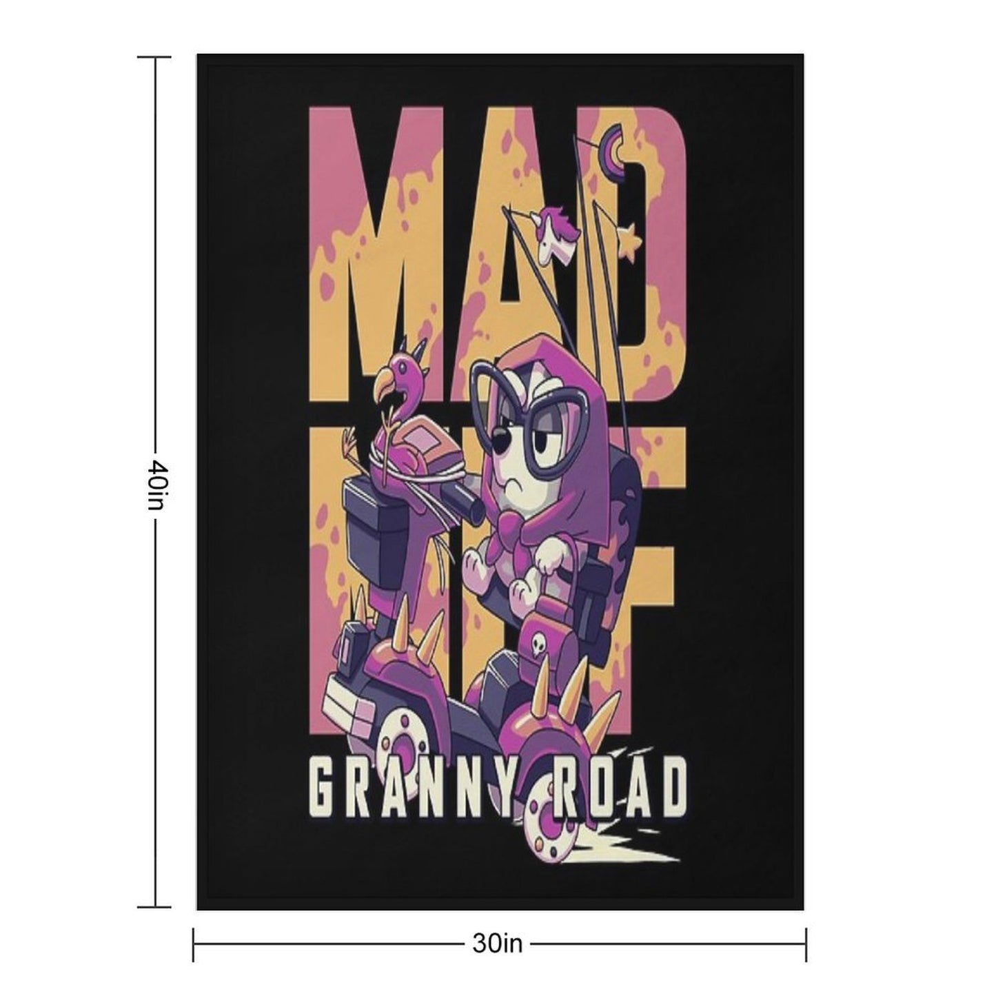 Mad Muf Granny Road Muffin Heeler, Aussie Dog, Bingo, Bandit, Chilli Throw Blanket