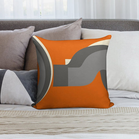 Burnt Orange Retro Soft Skin-Friendly Throw Pillow
