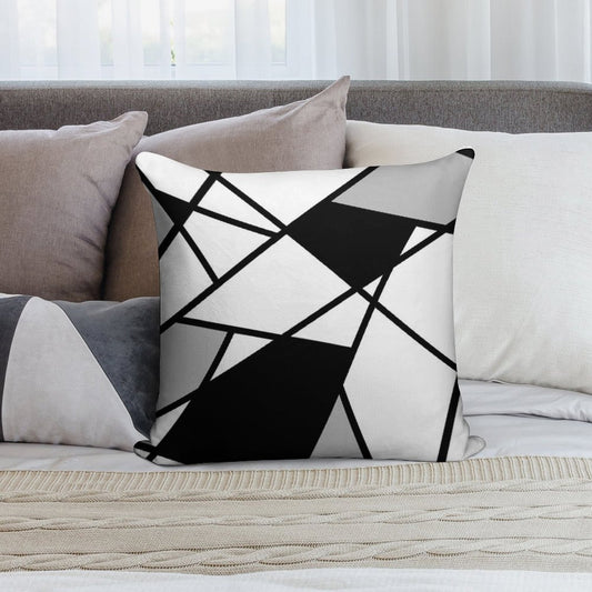Black Modern Geometric Pattern Soft Gift Ready Throw Pillow