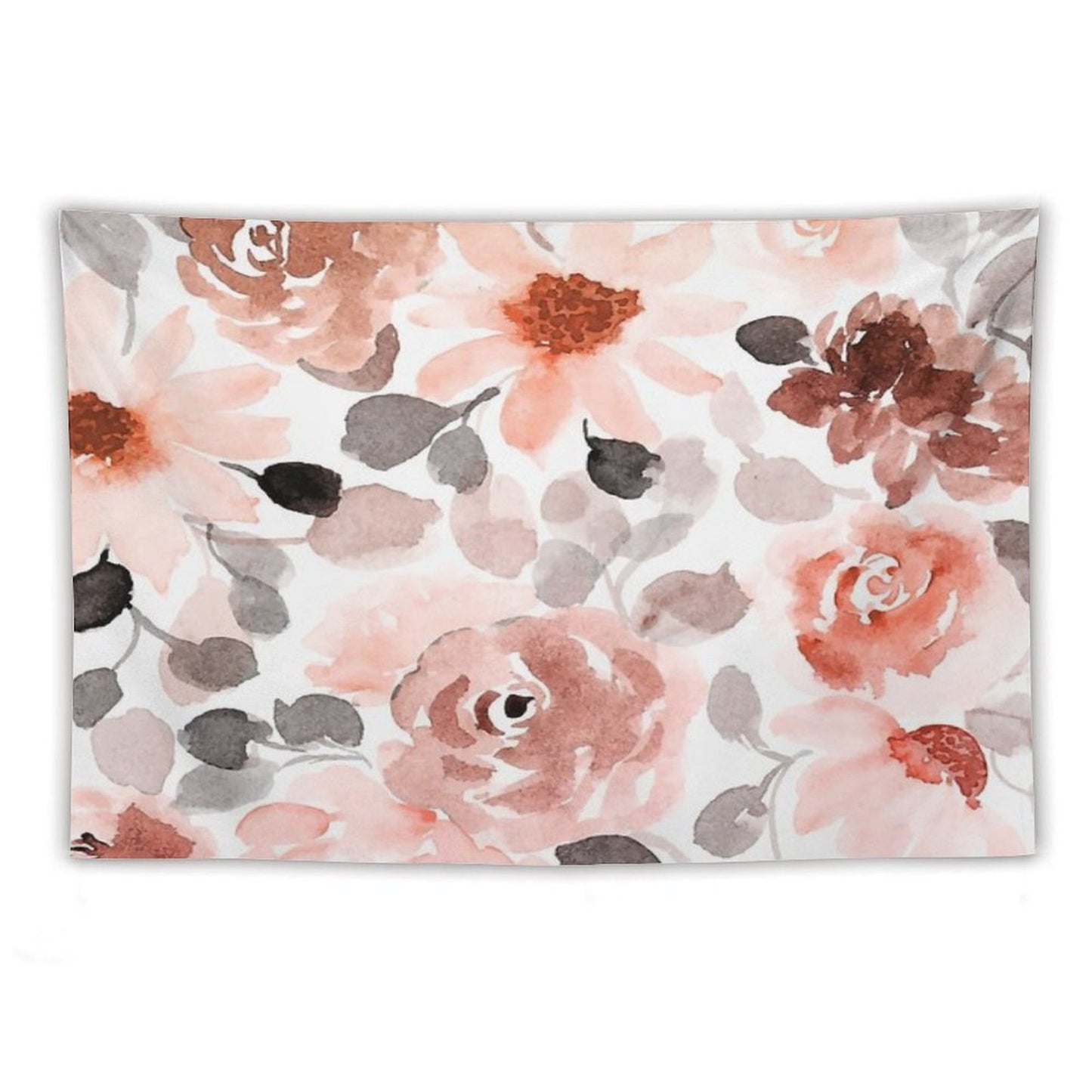 Floral, Watercolor, Soft, Pastel, Rose Gold, Blush Pink And Gray Tapestry