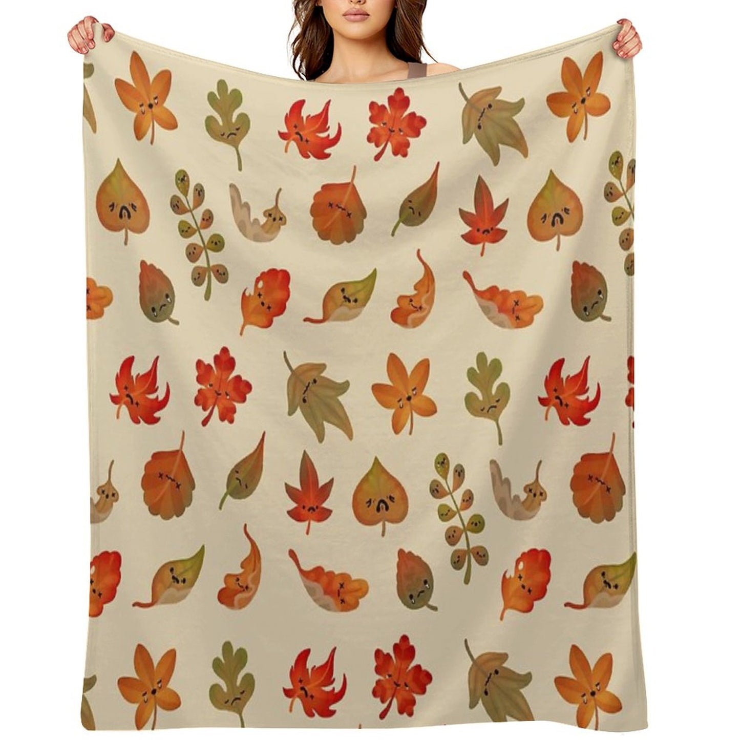 Sad Fallen Leaves Throw Blanket