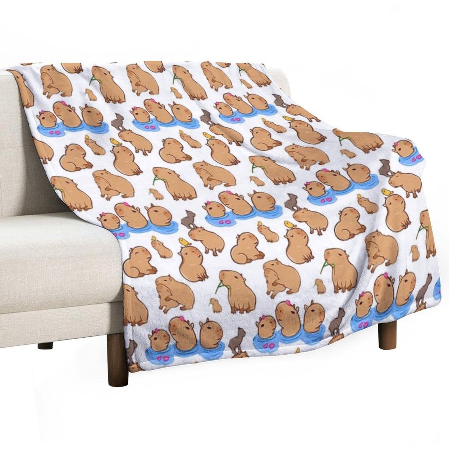 Capybara Pattern Throw Blanket