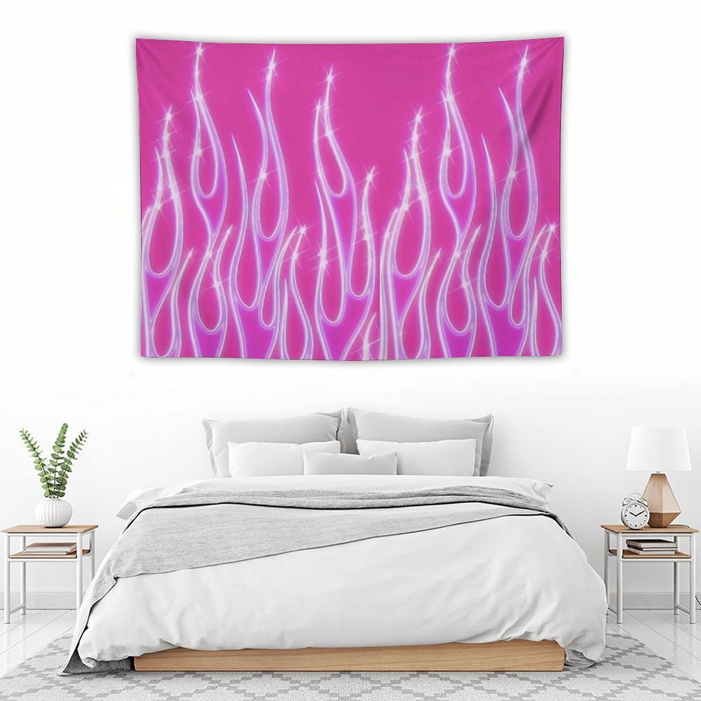 Pink Flames Tapestry