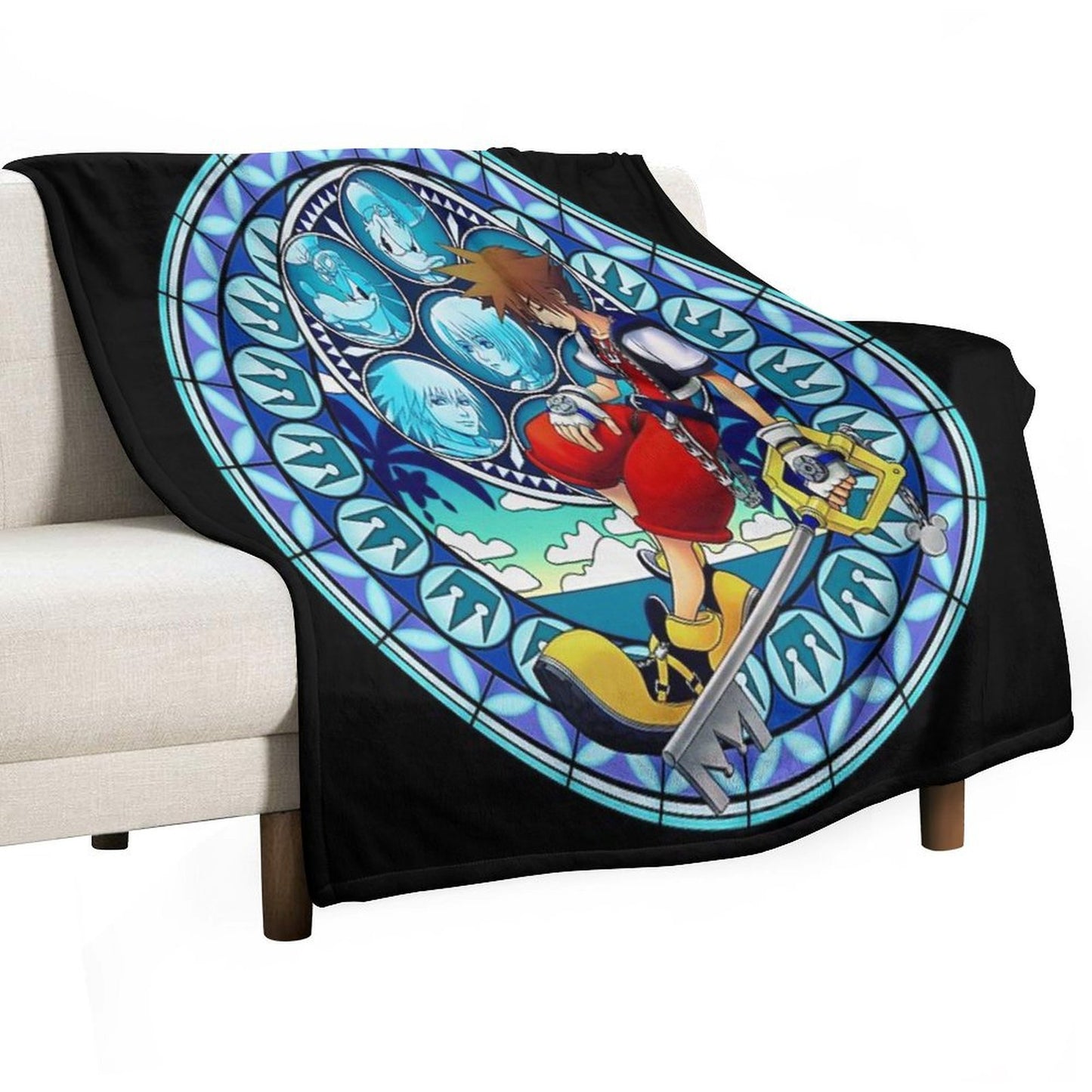 Kingdom Hearts® - Sora's Dive to The Heart Stained Glass Throw Blanket