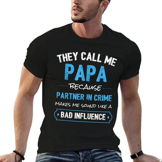 Funny Grandpa Papa Partner In Crime Dad T-Shirt