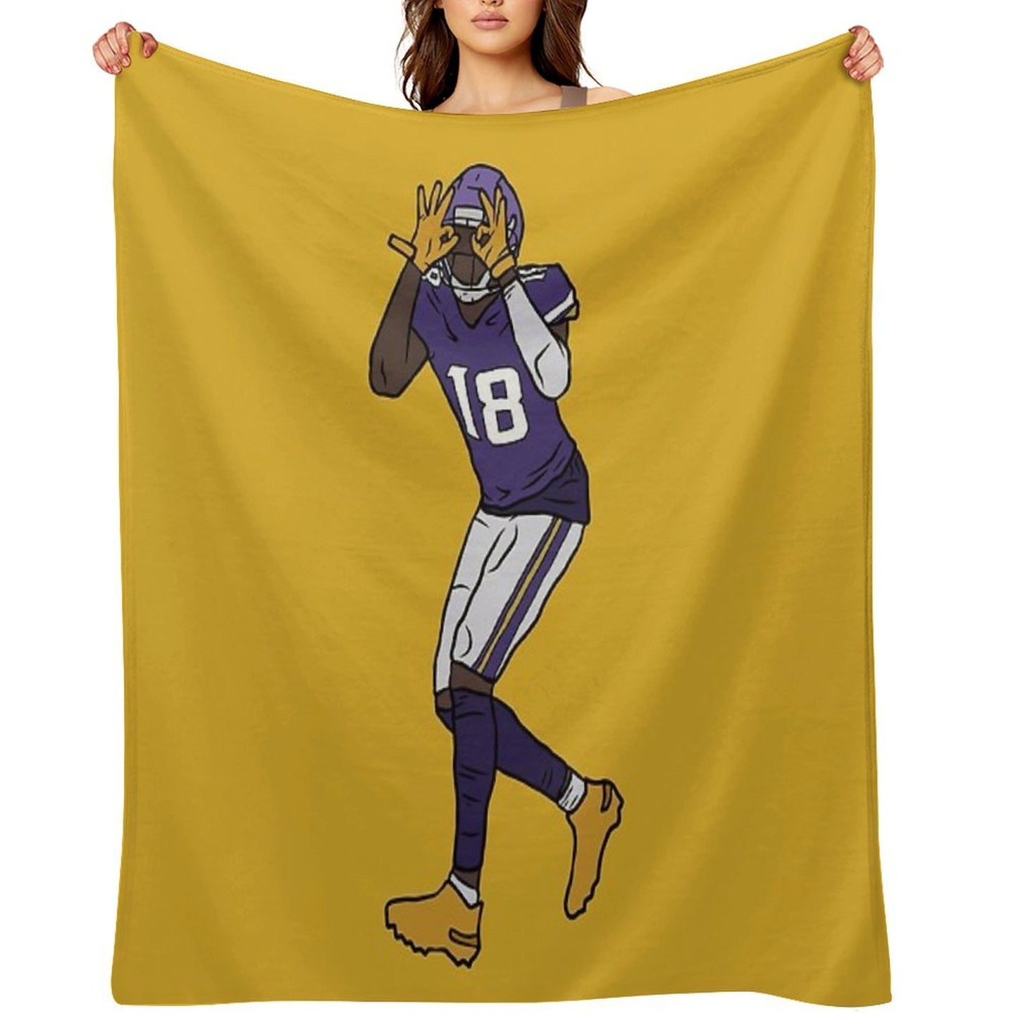Justin Jefferson Celebration Throw Blanket