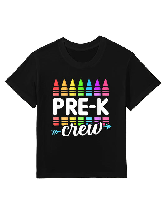 Pre-K Crew Teacher Team Squad Hello Back School Graduation Kids T-Shirt